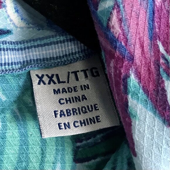 Tommy Bahama Button Up Shirt Men's Size XXL Hawaiian Island Zone Playa Azul - Picture 4 of 7